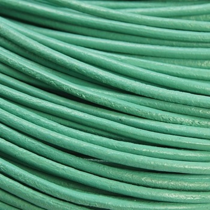 Cowhide Leather Cord 2mm Mint Green, 3 meter