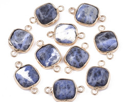Natural Sodalite Gemstone Link Square 21x13x5mm