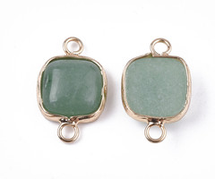 Natural Green Aventurine Gemstone Link 21x13x5mm