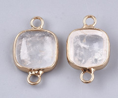 Natural Quartz Crystal Gemstone Link 21x13x5mm