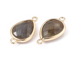 Natural Labradorite Gemstone Link 22x12x5mm