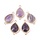 Natural Amethyst Gemstone Link Teardrop 22x12x5mm