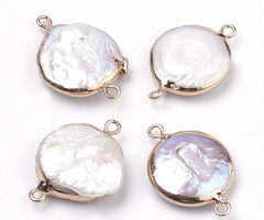 Natural Pearl Link Oval 27x13x5mm