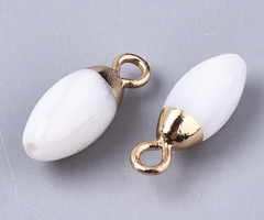 Natural Zoetwater Schelp Bedel Druppel 14x5mm