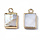 Natural Freshwater Shell Charm Rectangle 14x8x3mm