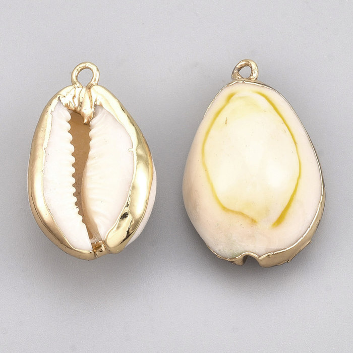 Natural Cowrie Shell Charm 25x16x11mm