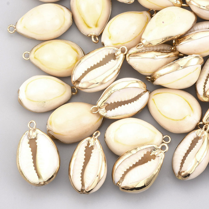 Natural Cowrie Shell Charm 25x16x11mm