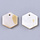 6 pieces Natural Freshwater Shell Charm Hexagon 9x8x1mm - 5822