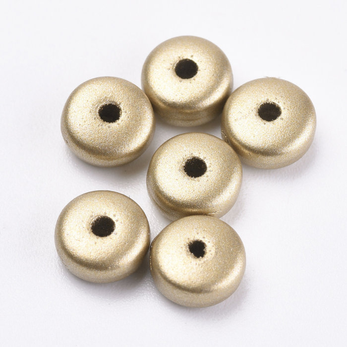 Vintage Acryl Spacer Beads Gold 6x3mm, 50 Stuks