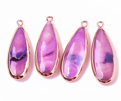 Natural Freshwater Shell Charm Teardrop 32x11x5mm
