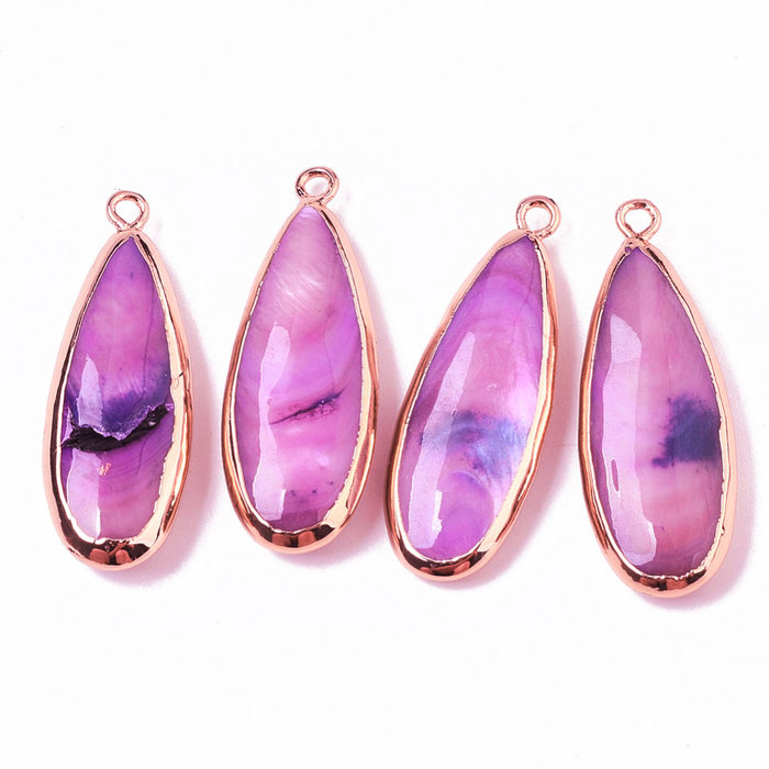 Natural Freshwater Shell Charm Teardrop 32x11x5mm