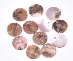 20 Stuks Natural Akoya Schelp Bedel Rond Licht Roze 15x2mm