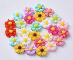 20 Stuks Resin Cabochon Bloem Mix 11x4mm