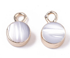 Natural Zoetwater Schelp Bedel Rond 10x6x3mm