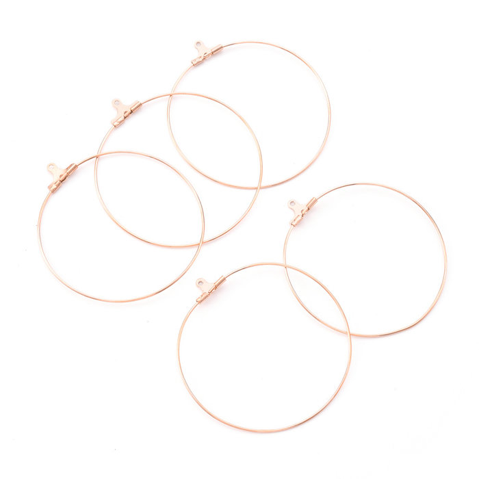 4 stuks Stainless Steel Hoop Earring Gold Plated 44x41x1.5mm - A31