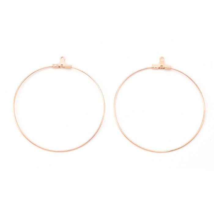 4 stuks Stainless Steel Hoop Earring Gold Plated 44x41x1.5mm - A31