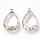 Crystal Glass Charm Teardrop Clear 29x19x7mm