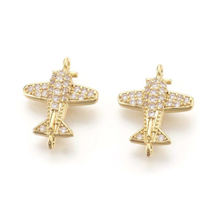 Link with Zirconia Airplane 12x16x3mm Nickel Free