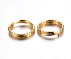 20 pieces Stainless Steel Double Loop Ring Gold Plated 5x1mm
