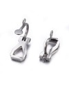Stainless Steel Earring Clip Silver 12x6x8mm, 4 Pieces