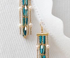 How to make Earrings with Shell and Freshwater Pearl Beads
