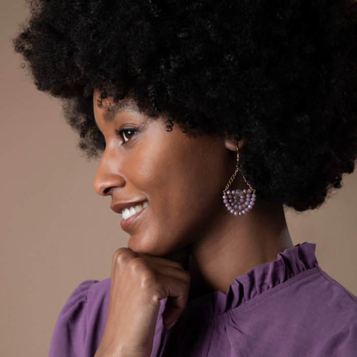 How to make Vintage Purple Earrings with Faceted Beads Inspi400