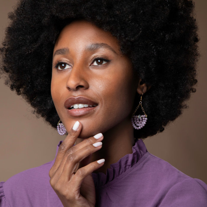 How to make Vintage Purple Earrings with Faceted Beads Inspi400