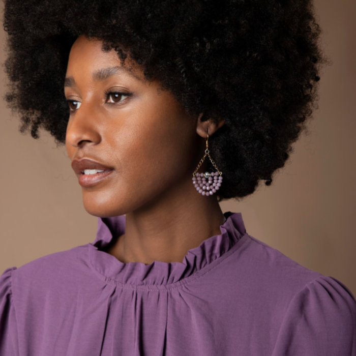 How to make Vintage Purple Earrings with Faceted Beads Inspi400