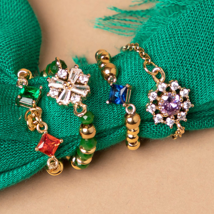 Luxury Charm with Zirconia 15x10.5mm Snowflake