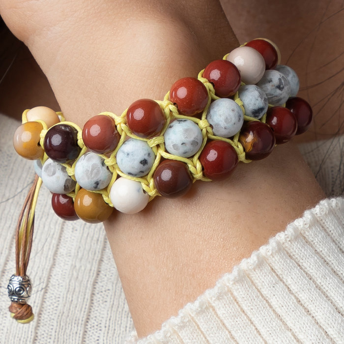 Natural Frosted Sesam Jaspis Kralen Mint 8mm, streng van 40 stuks