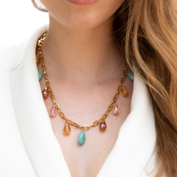 1 meter Stainless Steel Chunky Chain Gold Plated 10x5.5mm - A60*