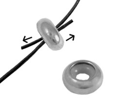 Stainless Steel Bead Stopper Silver 10x4mm