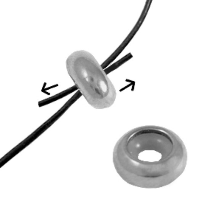 Stainless Steel Bead Stopper Silver 10x4mm