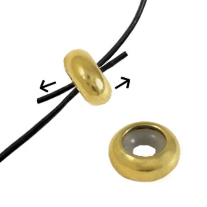 Stainless Steel Bead Stopper Gold Plated 10x4mm