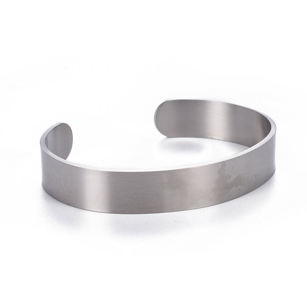 Stainless Steel Cuff Bangle Bracelet 50~65mm Silver