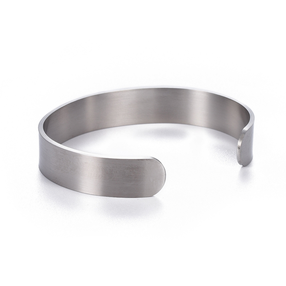 Neuken elkaar Gronden Stainless Steel Cuff Bangle Armband 50~65mm Zilver - Beads & Basics