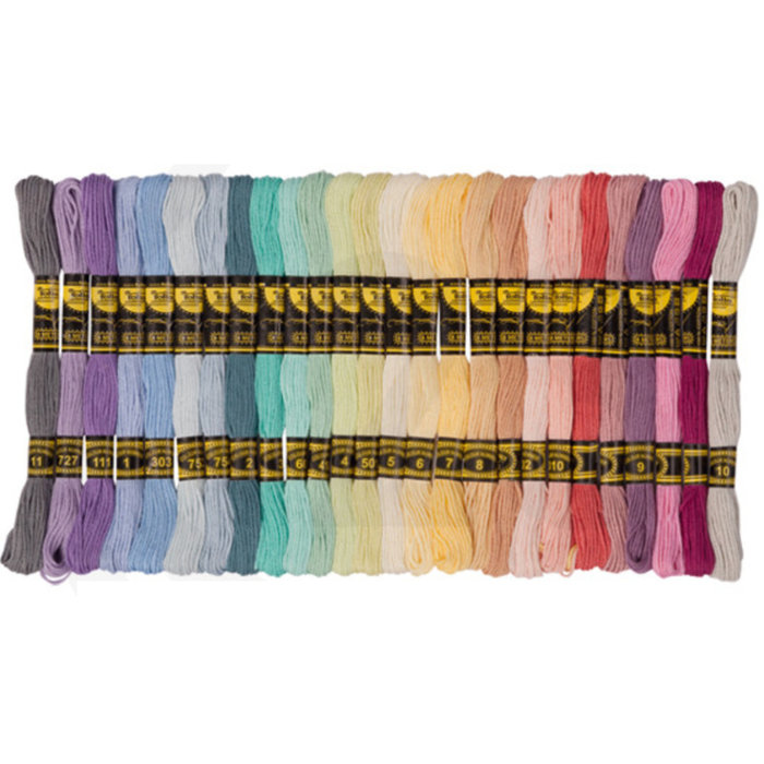 Pakket 52 stuks Borduurgaren Pastel Kleuren 100% Katoen