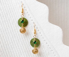 Boho Oorbellen met Schelp Bedel