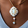 White Bead Embroidery Necklace with Shells Inspi413