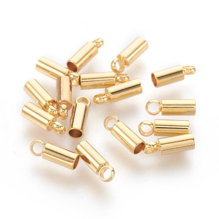 Stainless Steel End Cap for 2mm Cord 8x2.5mm, 8 Pieces