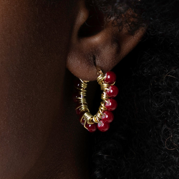 100 stuks Glaskralen 4mm Wijnrood