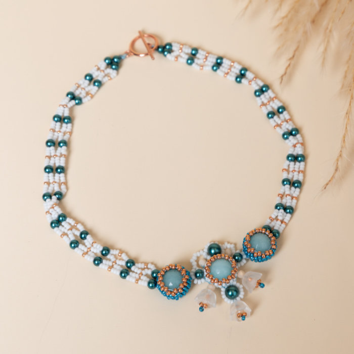 Ketting met Edelstenen en Bloem Kralen Maken Inspi415