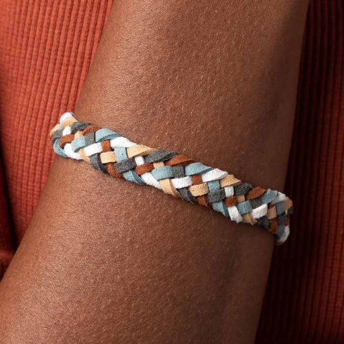 Oorbellen van Suede + Suede Gevlochten Armband Inspi401