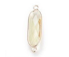 Crystal Glass Tussenzetsel Ovaal Goldenrod 31x8x4mm