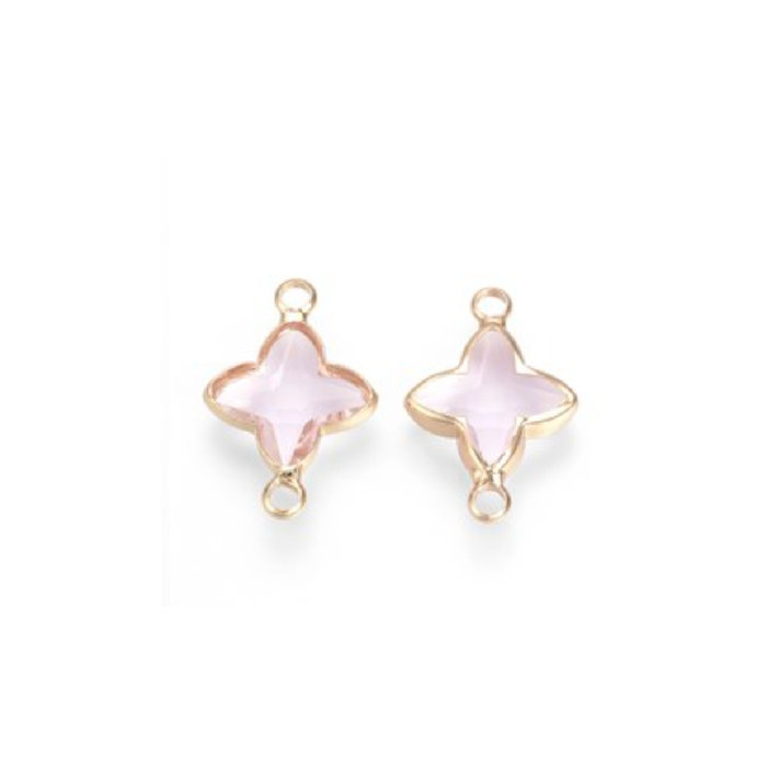 Crystal Glass Tussenzetsel Kruis Licht Paars 21x14x3mm