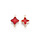 Crystal Glass Link Cross Red 21x14x3mm