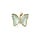 Crystal Glass Charm Butterfly With Zirconia Green 20x26x5mm