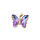 Crystal Glass Charm Butterfly With Zirconia Purple Extra Shine 20x26x5mm