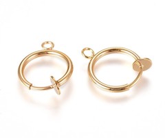 4 Stuks Stainless Steel Oorbel Clip Gold Plated 17x13x4mm