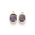 Crystal Glass Charm Rectangle Purple Grey 22x13x6mm